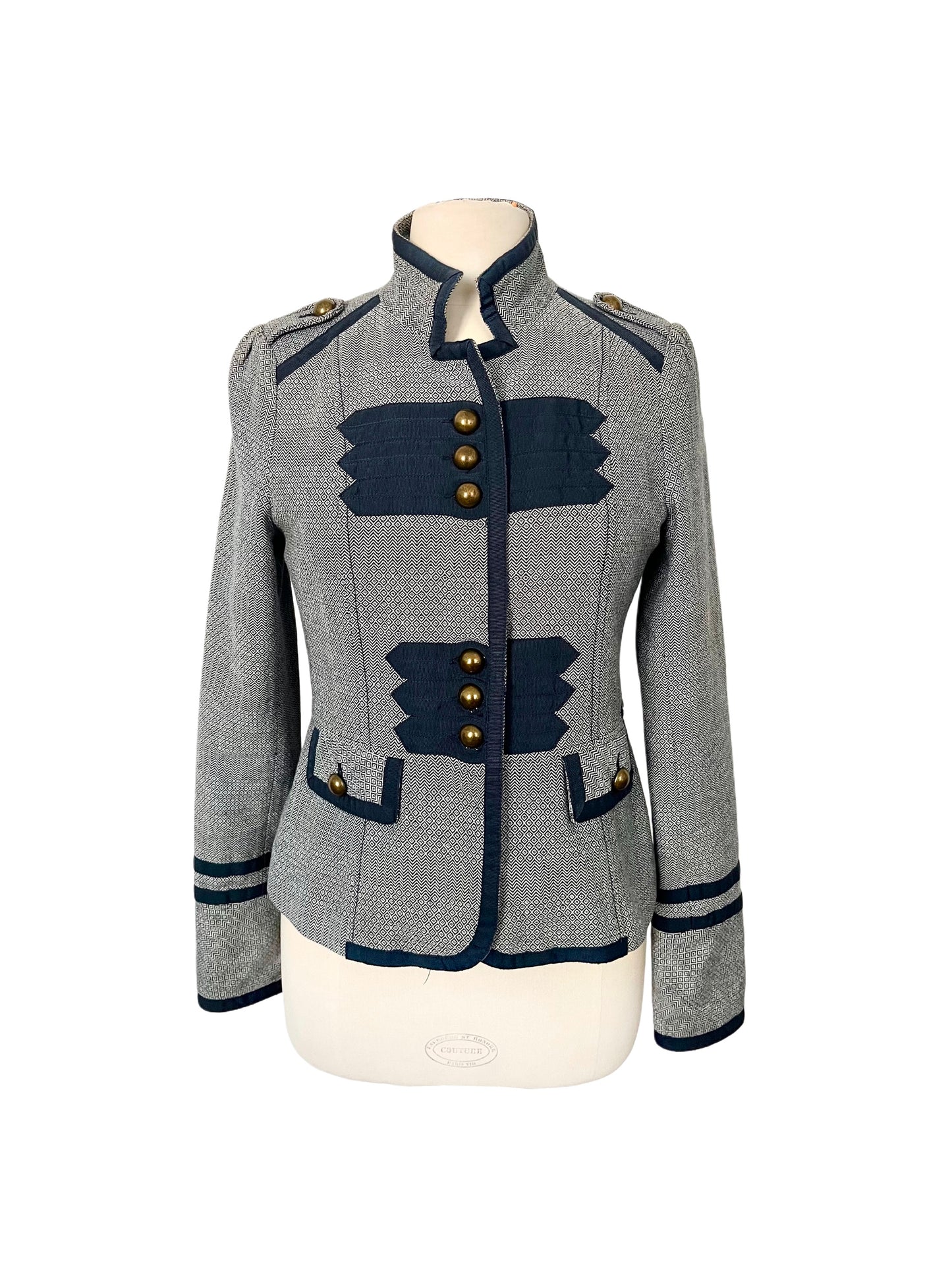 Veste officier cintrée bleu/gris – Taille 40