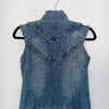 Veste vintage sans manches en jean style officier – Taille 36/38