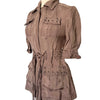 Chemisier Long Vintage Style Saharienne À Lacets — (Made In Italy) — Taille 36/38