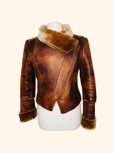 Blouson en Simili Cuir Imitation Peau de Mouton Retourné ( SOLD OUT )