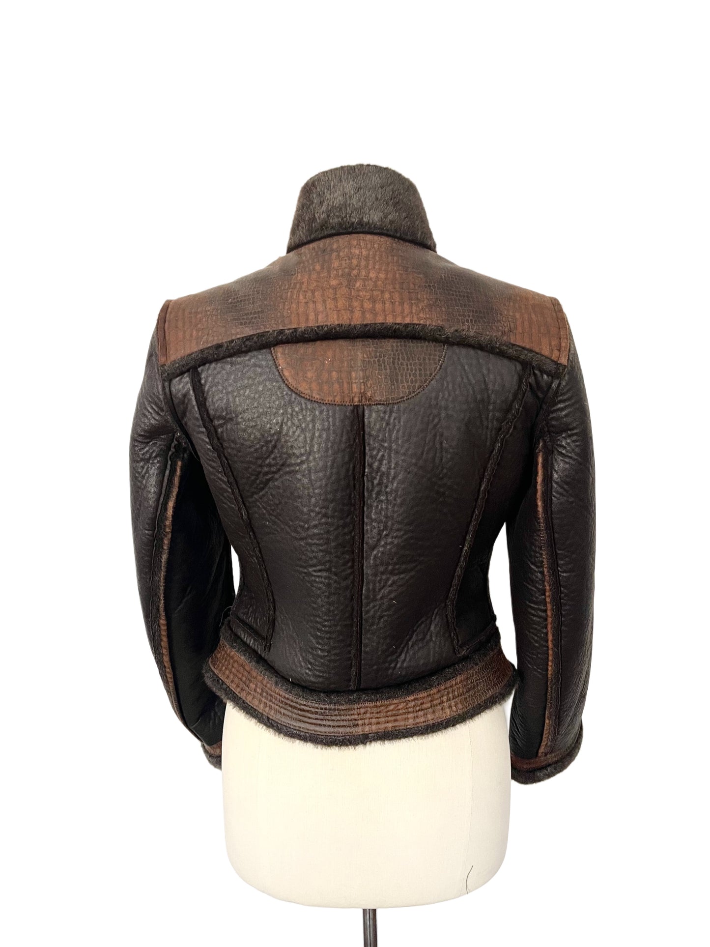 Veste en similicuir et fausse fourrure – Taille 40
