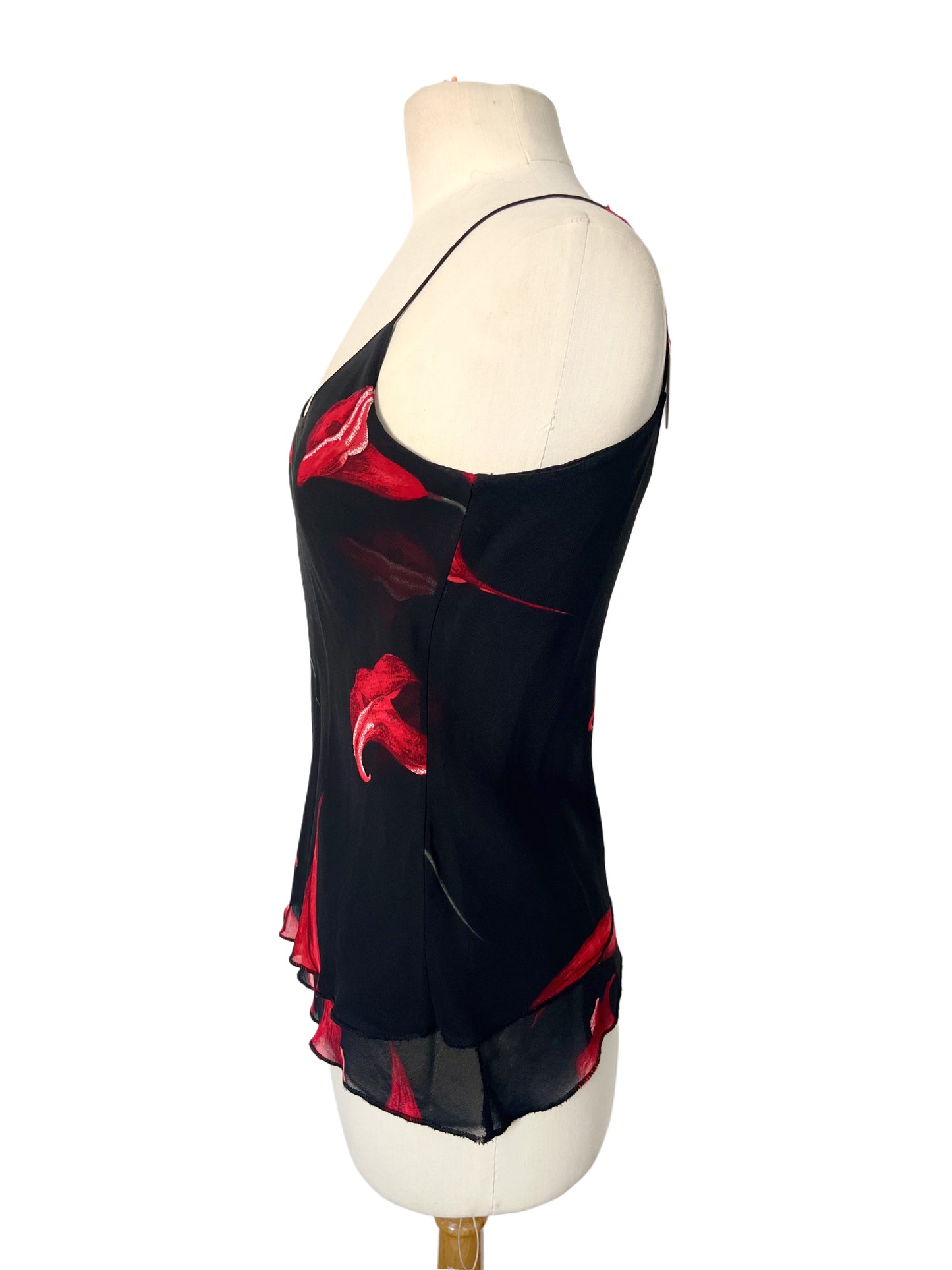 Top fluide fleuri à volants – Taille 38