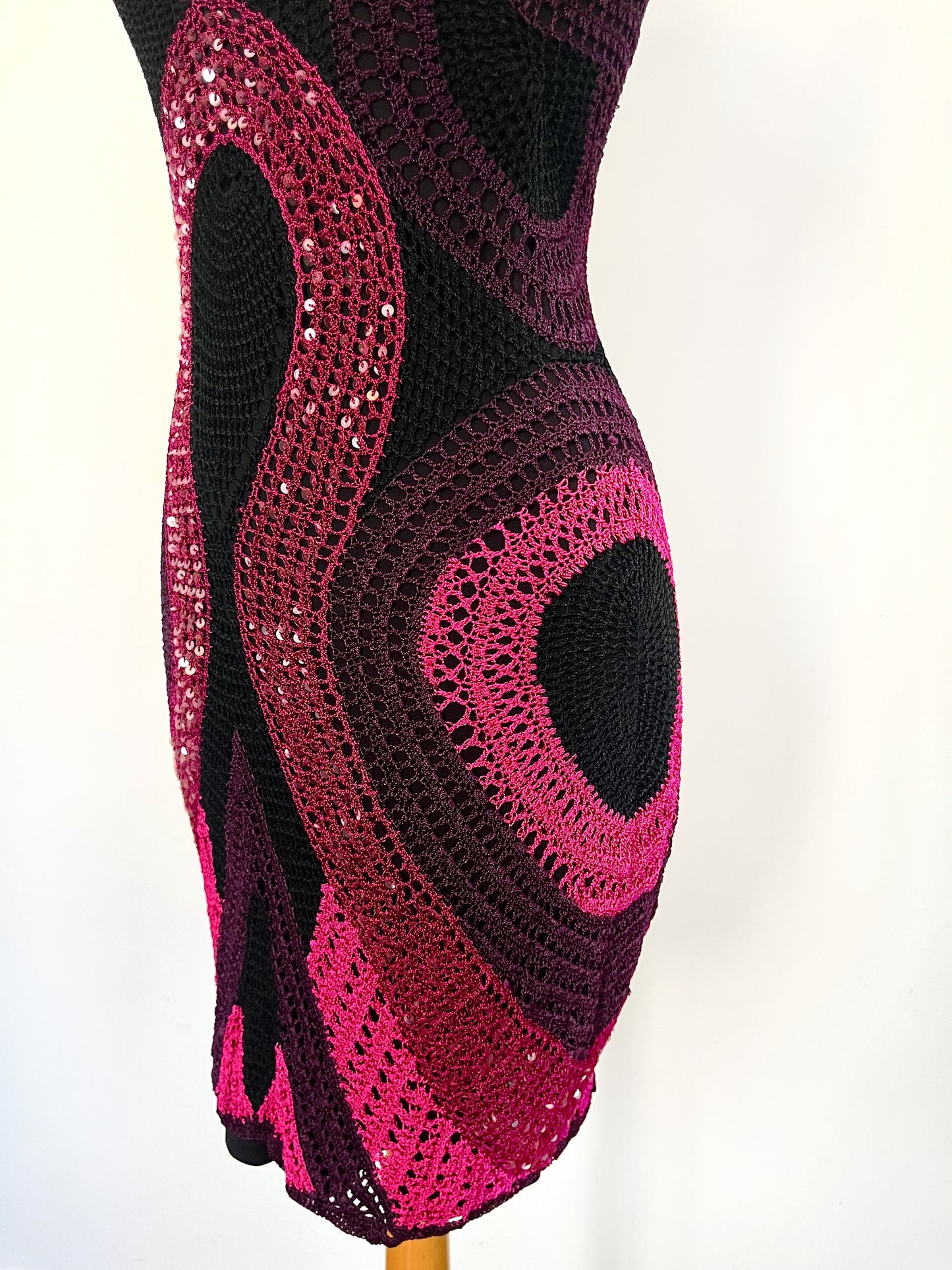Robe estivale mi-longue en crochet doublé – Taille 38