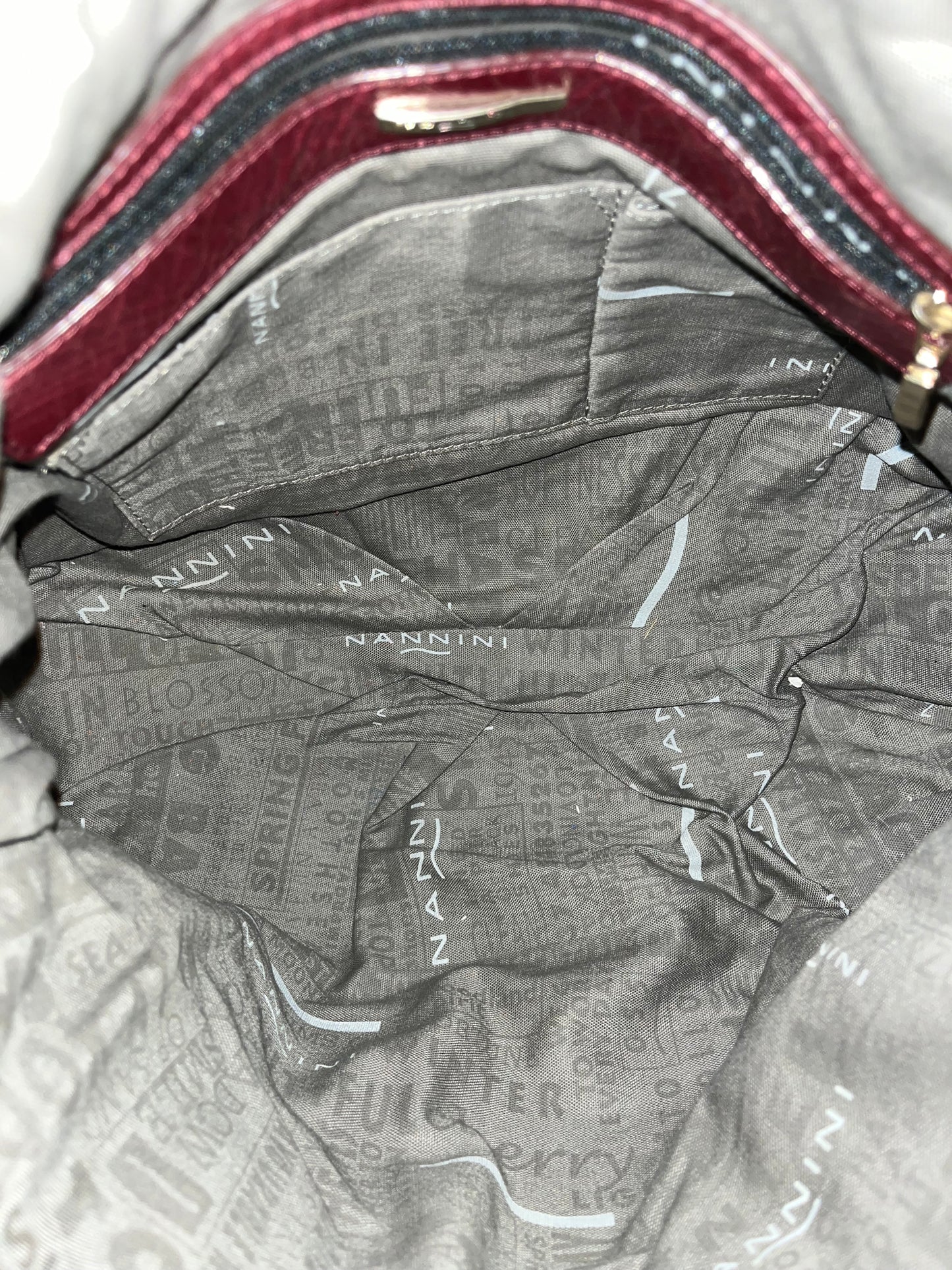 SAC À MAIN VINTAGE EN CUIR BORDEAUX - NANNINI