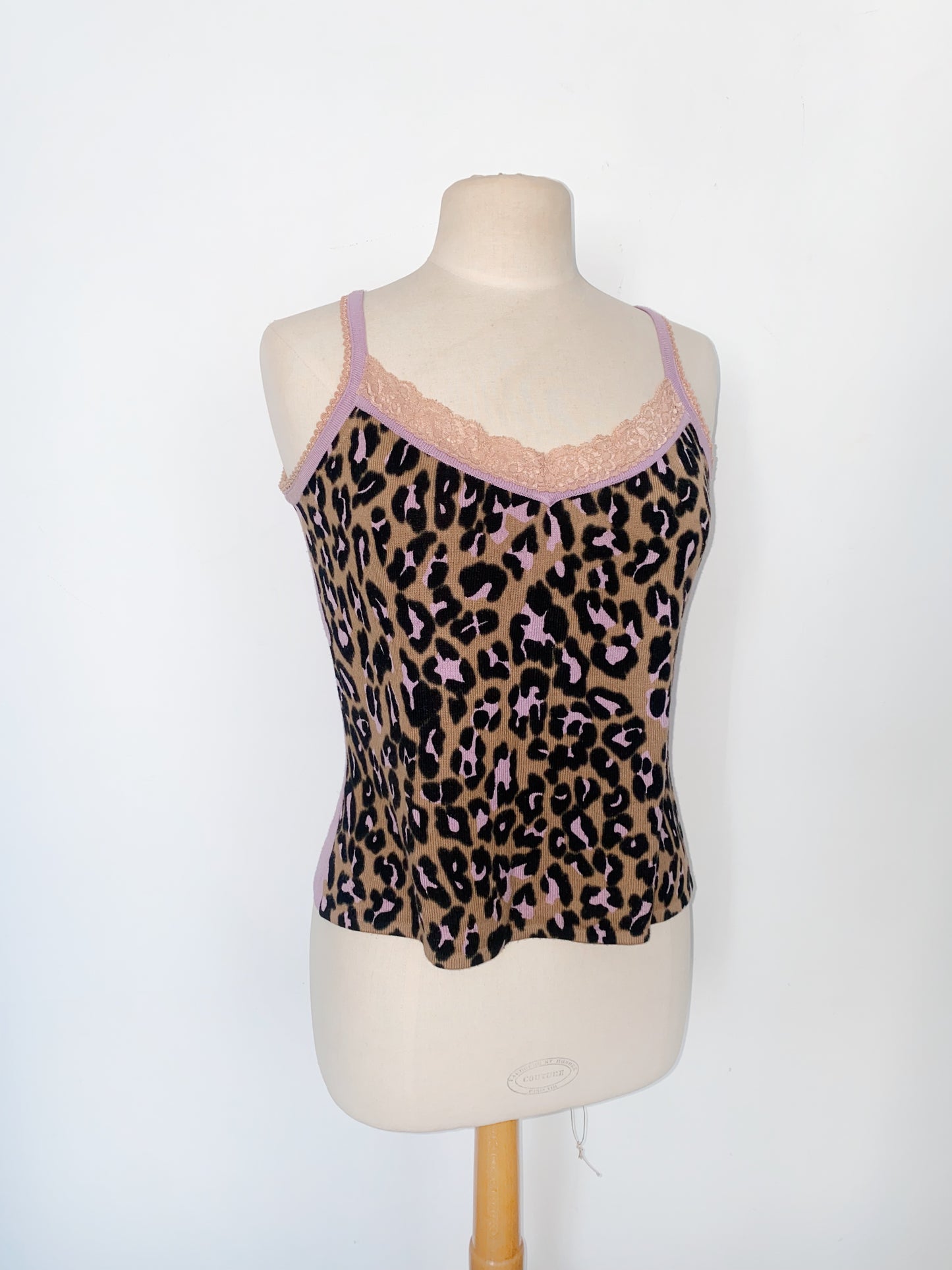 Twin-set parme / leopard ( top + gilet )