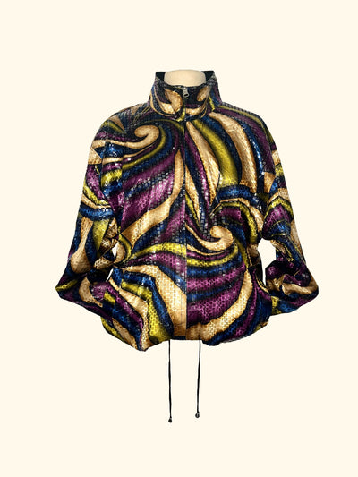 Veste bomber à motifs psychédéliques et sequins transparents ( SOLD OUT )