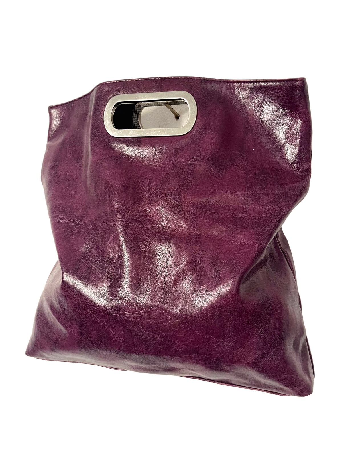 Sac Convertible & Pochette Rabattable Similicuir Prune Style Y2K — T. Medium