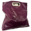 Sac Convertible & Pochette Rabattable Similicuir Prune Style Y2K — T. Medium