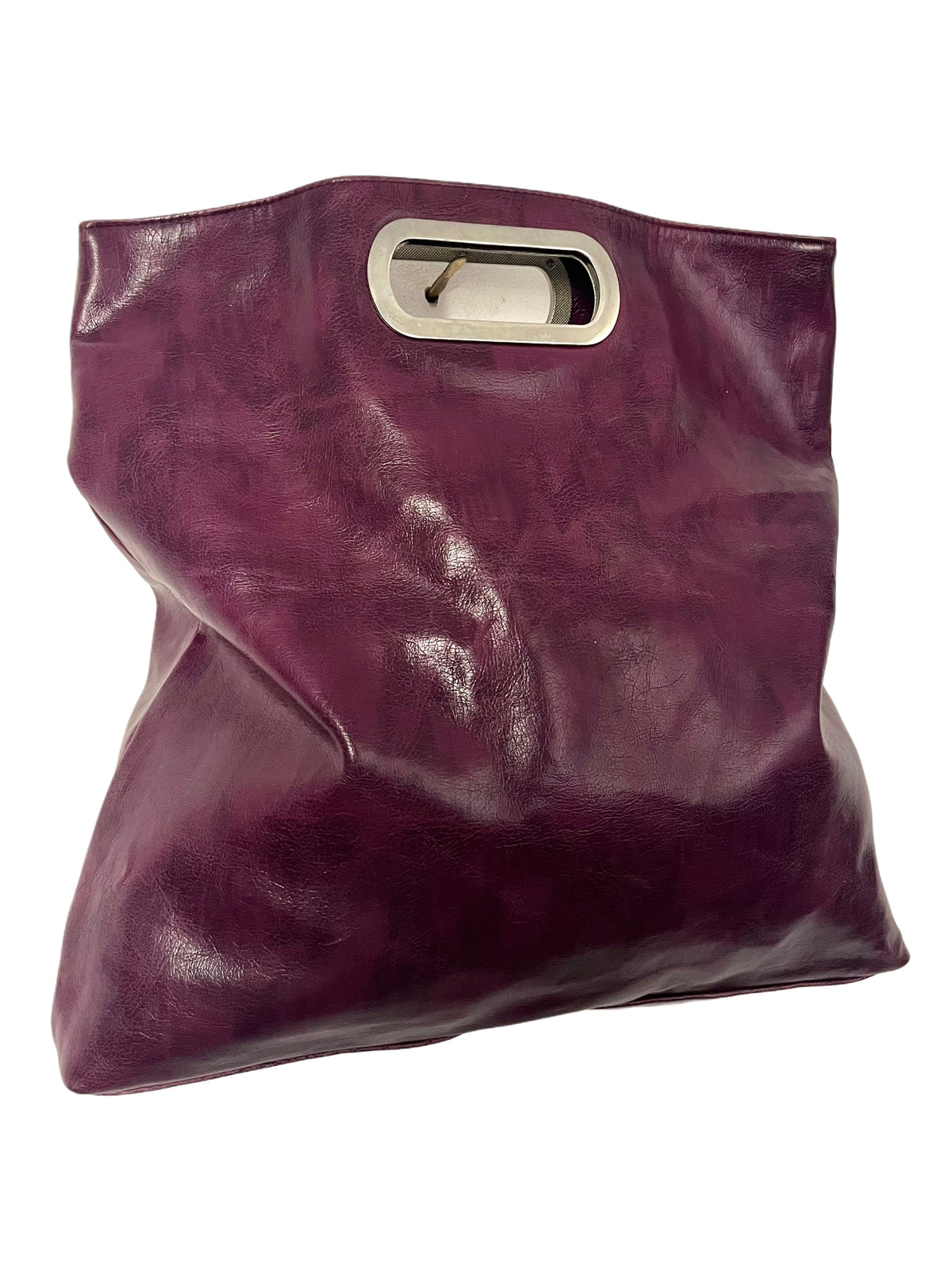 Sac Convertible & Pochette Rabattable Similicuir Prune Style Y2K — T. Medium