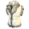 Gilet Afghan sans manches - Doudoune vintage blanche & fausse fourrure - 40/42
