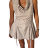 Robe Courte Col Bénitier Iridescente Coton & Soie — T. 38 (M) — Made in Belgium