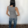 Top sans manches années 2000 à sequins argentés – Taille 38/40