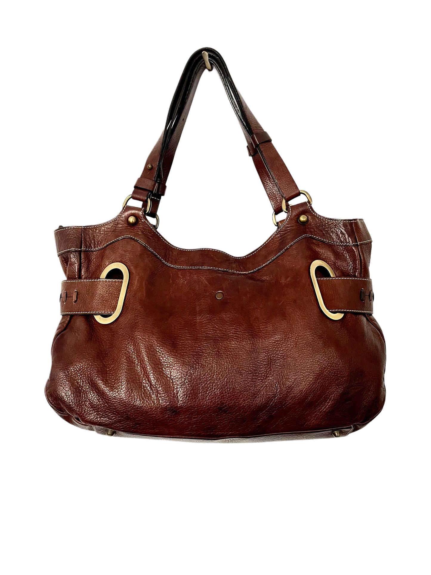Sac à main vintage en cuir marron – Style boho chic