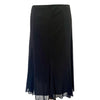 Jupe Mi-Longue Mesh Noir à Volants - Made in Italy - Taille 38 à 44