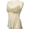 Top Nuisette Romantique Beige — 38/40 FR (M/L) — Dentelle, Coton et Mesh — Style Coquette Y2K