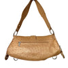 SAC BAGUETTE VINTAGE EFFET CUIR D’AUTRUCHE — DÉTAILS RIVETS ARGENTÉS — FORMAT MÉDIUM