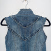 Veste vintage sans manches en jean style officier – Taille 36/38