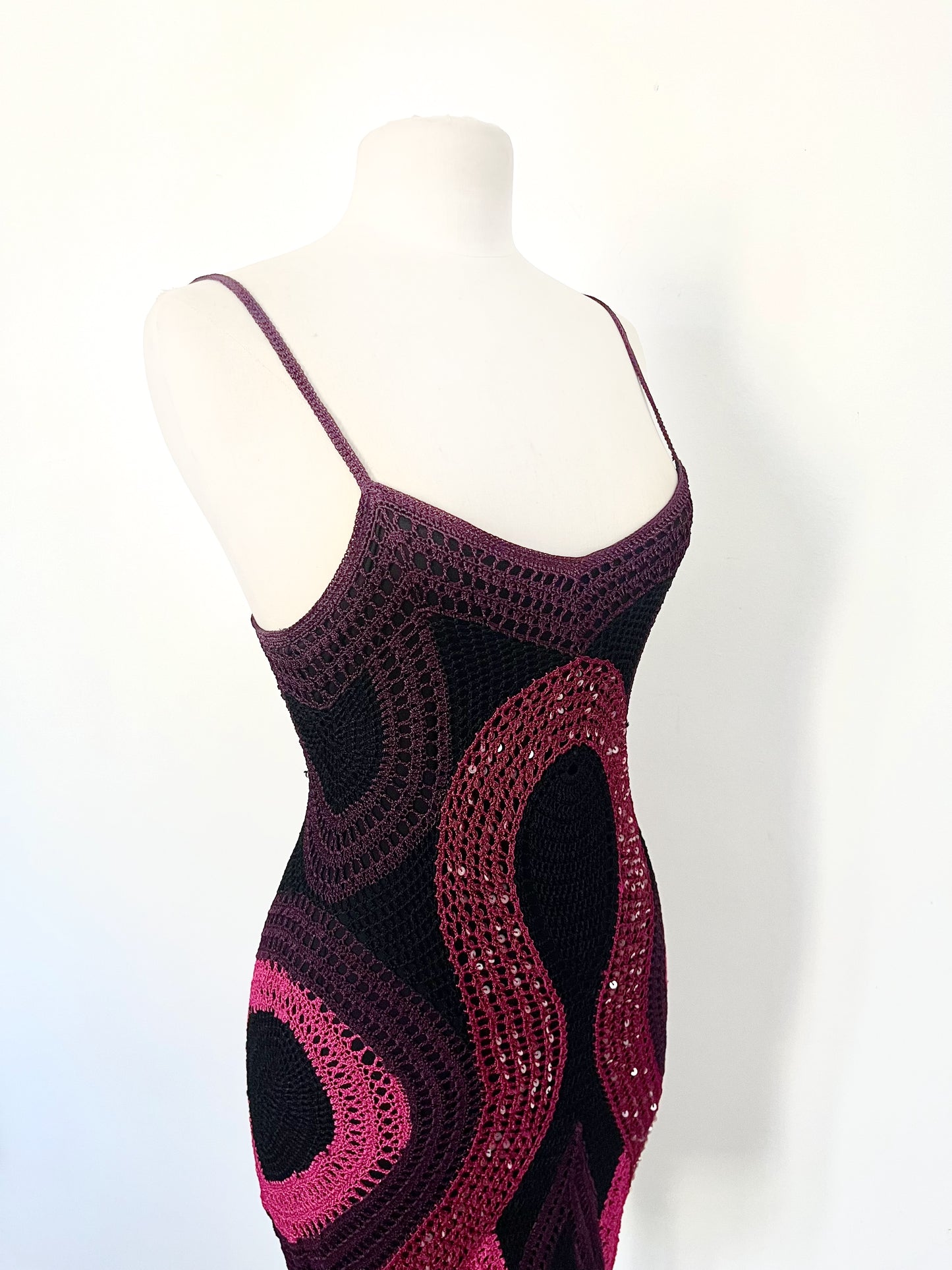 Robe estivale mi-longue en crochet doublé – Taille 38