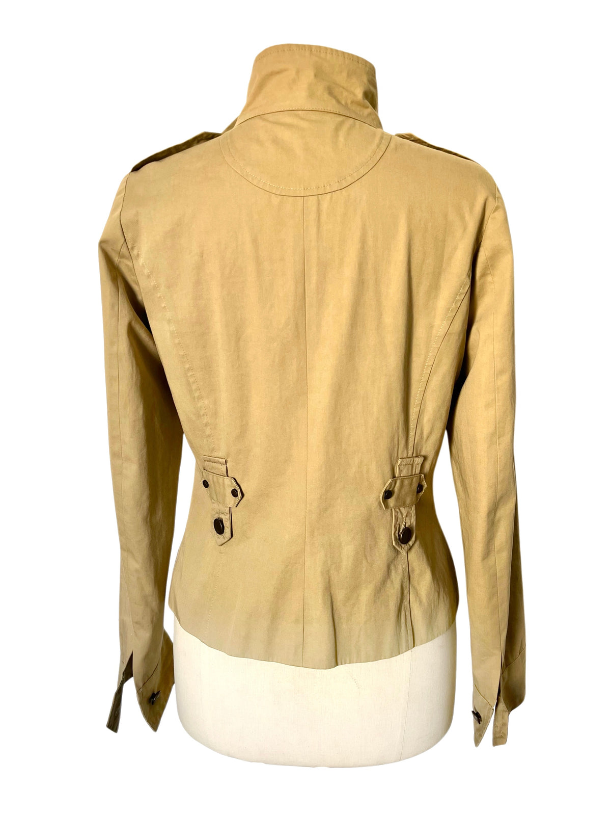 Veste Courte Saharienne Beige Sable Style Militaire Chic — T. 40