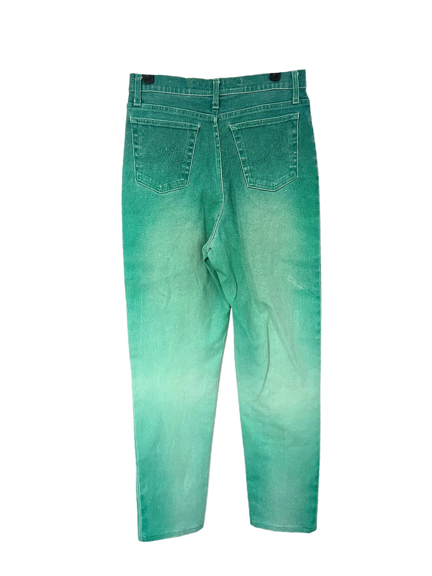 Jean Taille Haute à Effet Dégradé Turquoise — taille 38/40 — Pièce Vintage d'Italie