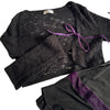 Ensemble Mini Robe / Tunique & Boléro Maille Ajourée Whimsigoth Velours Violet — T. 34/36 (XS/S)
