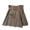 Jupe Trapèze Vintage À Volants Marron Kaki — (Made In Italy) — Taille M