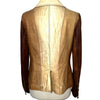 Veste blazer en cuir véritable – Dégradé de Marron – Made in Spain