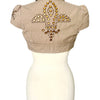 Boléro Court en Toile Beige Sable Style Y2K / Western Chic — T. 36