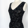 Top vintage en mesh noir brodé sequins et perles – Taille L/40
