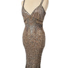 Robe de soirée vintage perlée & sequins – Éclat Rétro – Taille 42