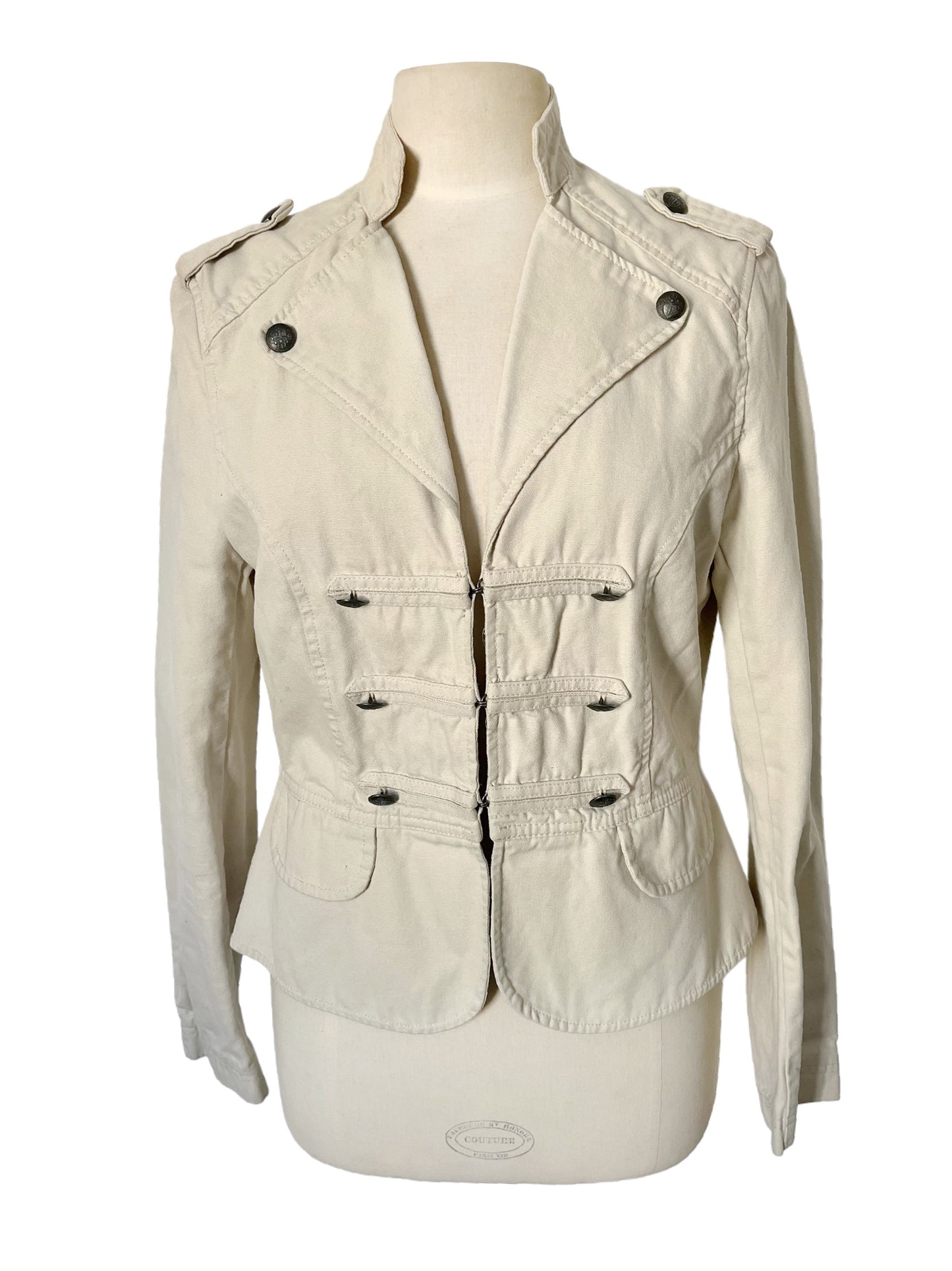 Veste Légère Vintage Style Officier Beige Écru — Taille 40/42