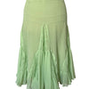 Jupe Midi Taille Basse à Fronces — 40 FR (L) — Vert Pastel Fluo — Style Y2K / Fairycore