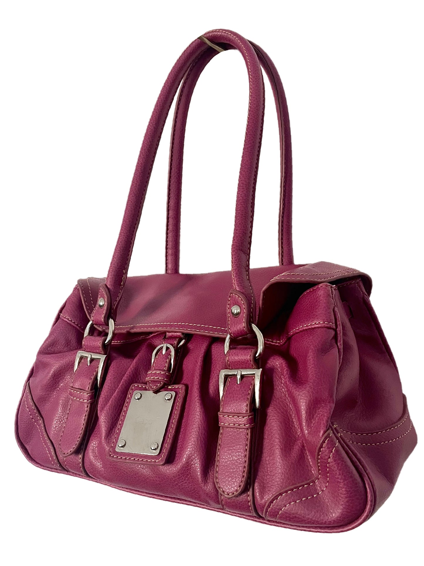 SAC À MAIN VINTAGE EN CUIR GRAINÉ FUSHIA – GABOR