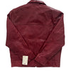 JAMIE – Veste vintage en cuir véritable bordeaux – Taille L