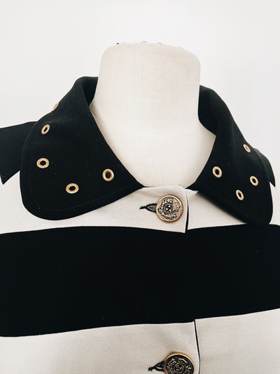 Veste vintage Cavalli à rayures noires et blanches