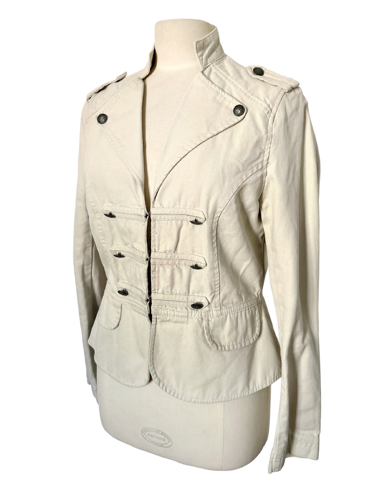 Veste Légère Vintage Style Officier Beige Écru — Taille 40/42
