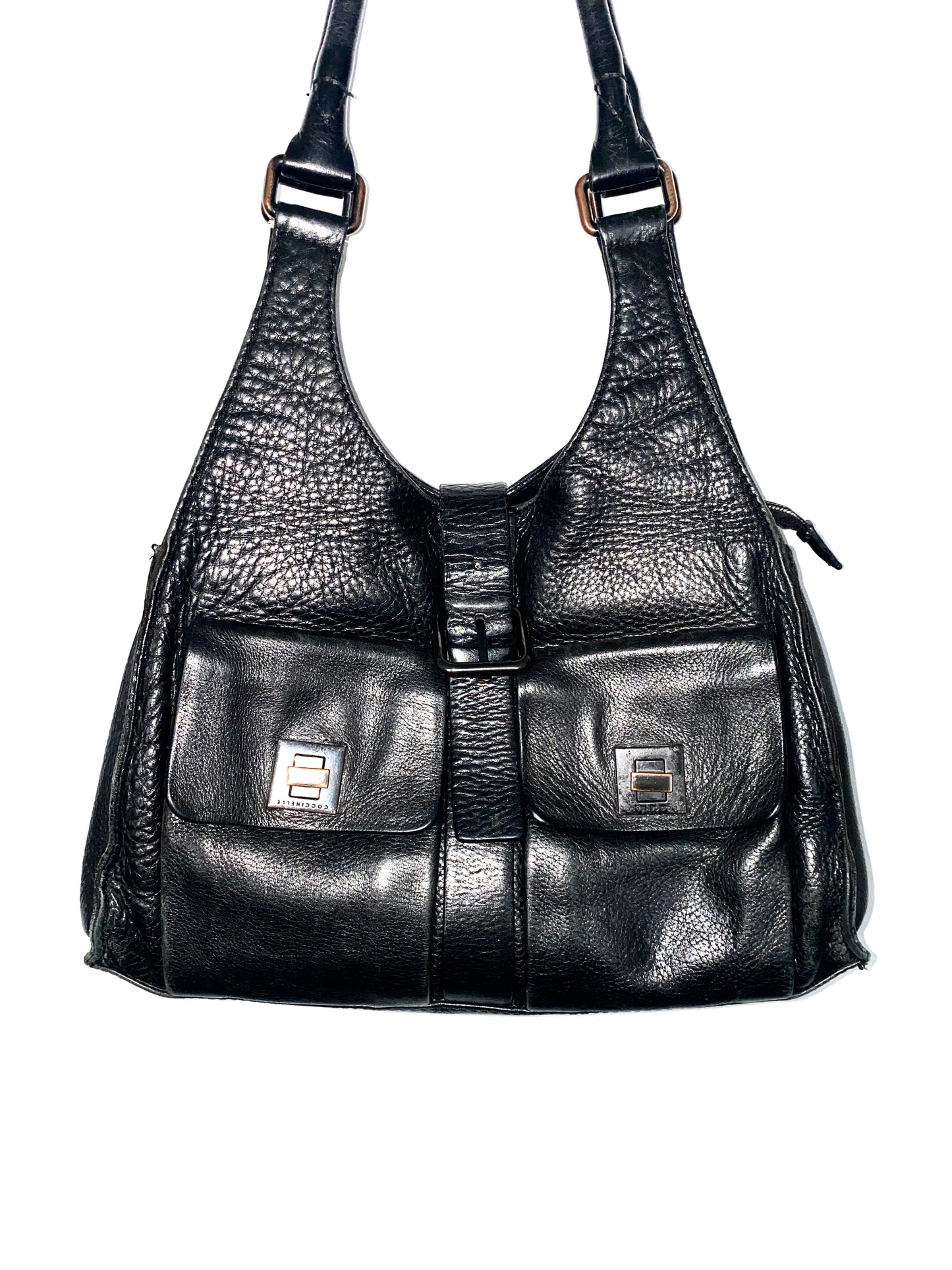 Sac à main rock chic en cuir véritable noir ( SOLD OUT )