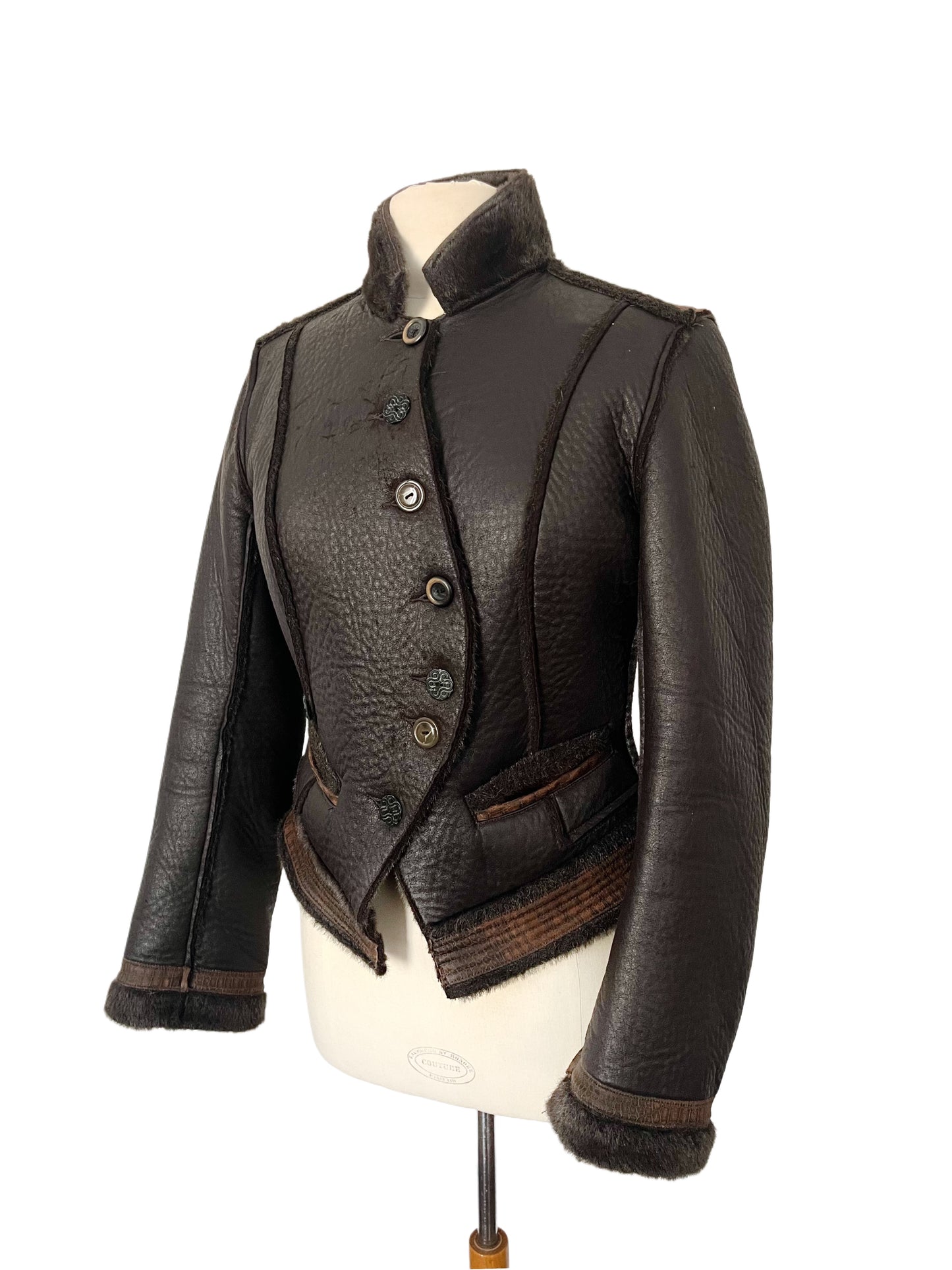 Veste en similicuir et fausse fourrure – Taille 40
