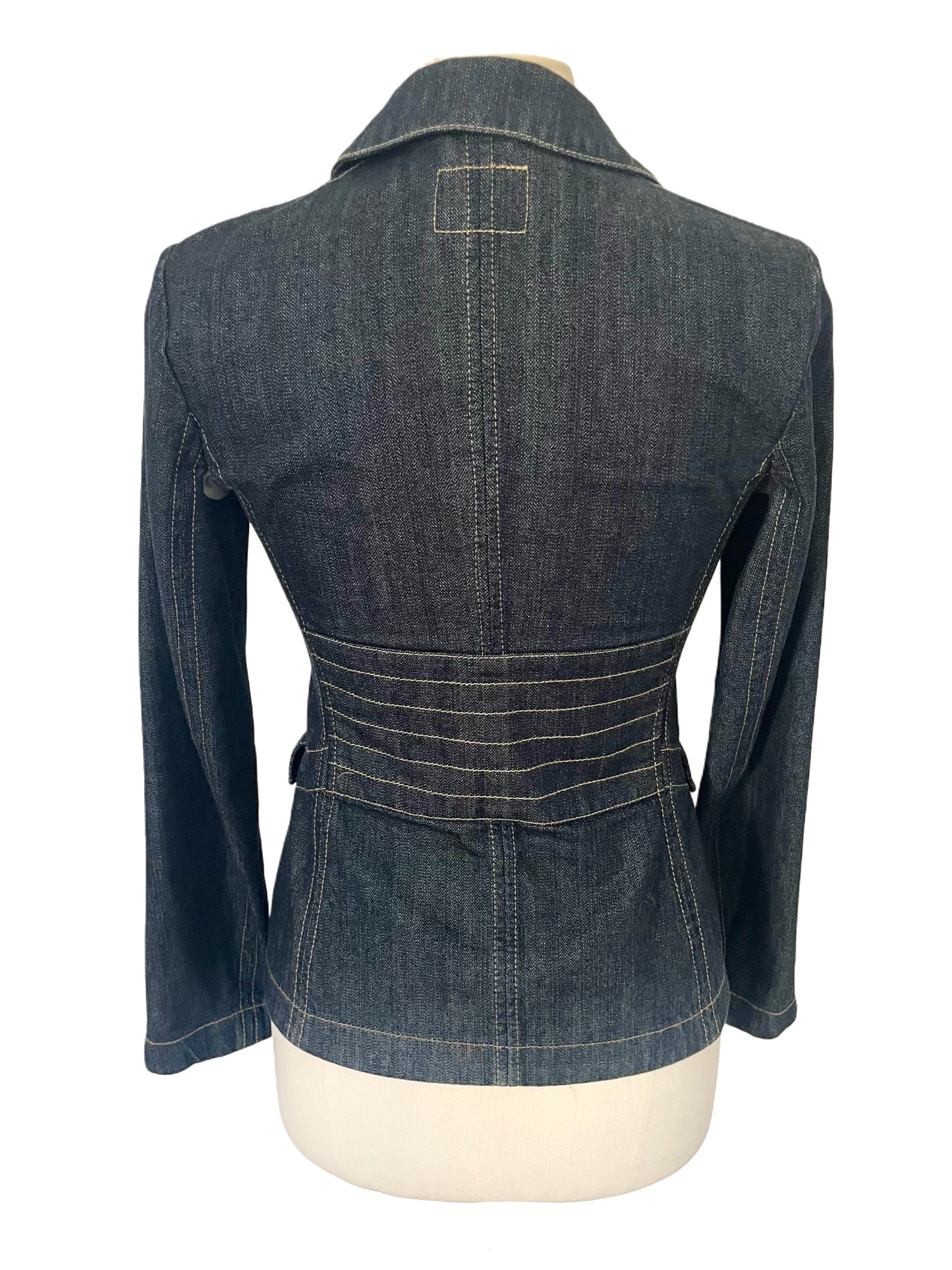 Veste Vintage en Denim Brut Cintrée à Boutons Pression — Taille S/36 — Denim premium