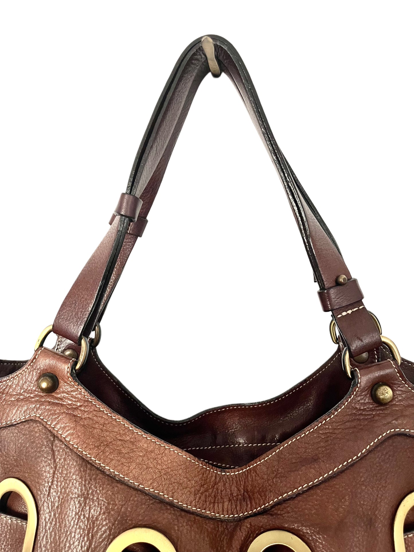 Sac à main vintage en cuir marron – Style boho chic