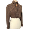 Veste vintage courte style officier en laine mouchetée – Taille L