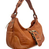 Sac Demi-Lune Vintage en Cuir Grainé Camel — (Made in Italy) — Format Medium