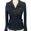 Veste Vintage en Denim Brut Cintrée à Boutons Pression — Taille S/36 — Denim premium