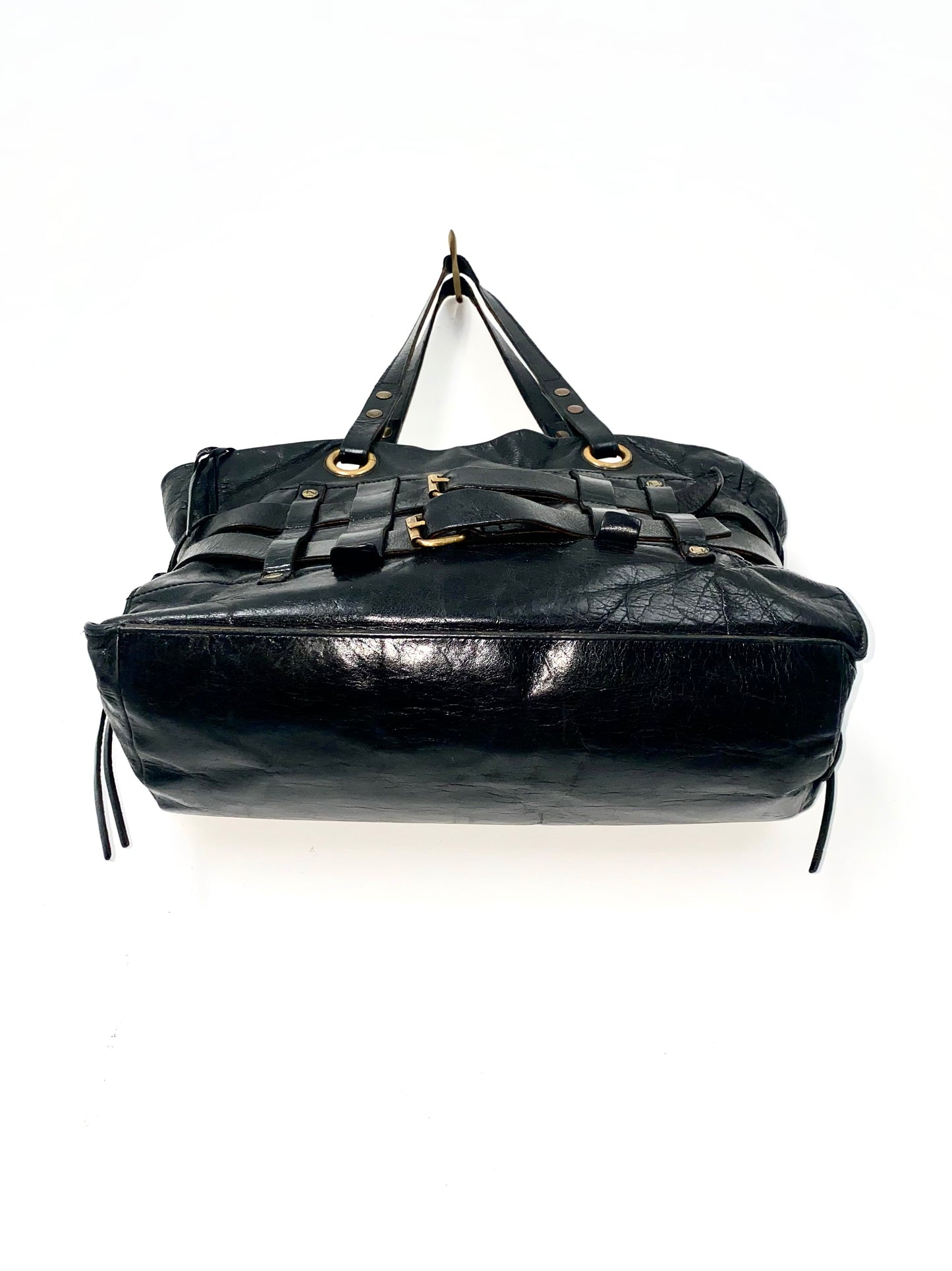 Sac à main cabas en cuir véritable noir ( SOLD OUT )
