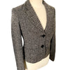 Veste Courte Cintrée Motif Chevrons Style Preppy / Tweed — T. 38