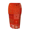 Jupe Midi Vintage Y2K Entièrement Perlée - Motif Géométrique Tons Chauds - Taille 38 (M)