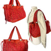 SAC CABAS VINTAGE EN CUIR TRESSÉ ROUGE - ABRO ( MODÈLE RARE )
