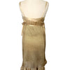 Robe babydoll vintage en lurex doré & satin — (Made in Italy) — taille 36/38