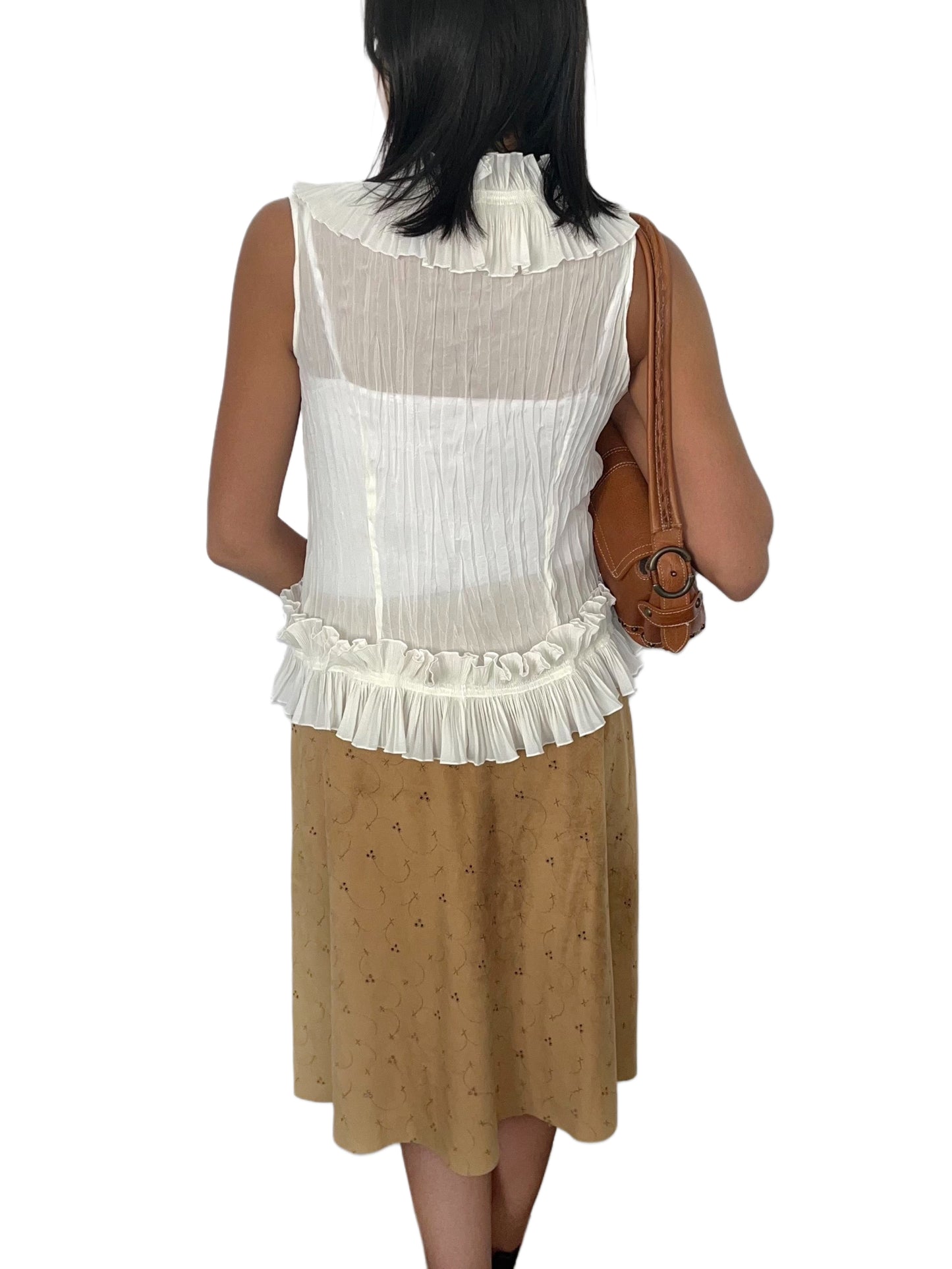 Jupe vintage asymétrique "Peau de Pêche" – Made in Italy – Taille 40