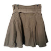 Jupe Trapèze Vintage À Volants Marron Kaki — (Made In Italy) — Taille M